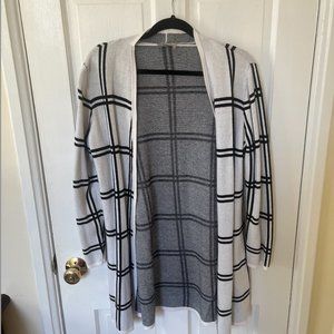 Ann Taylor LOFT Black & White Cardigan Sweater